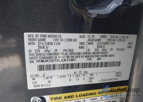 2020 Ford Expedition Limited Max from USA, damaged, VIN 1FMJK1KTXLEA11361